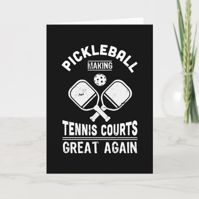 Tarjeta Graciosas pistas de tenis de bolas de pista Dink G (Anverso)