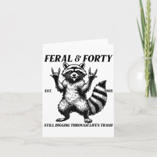 Tarjeta Gracioso 40º cumpleaños Est 1985 Feral & amp; Cuar