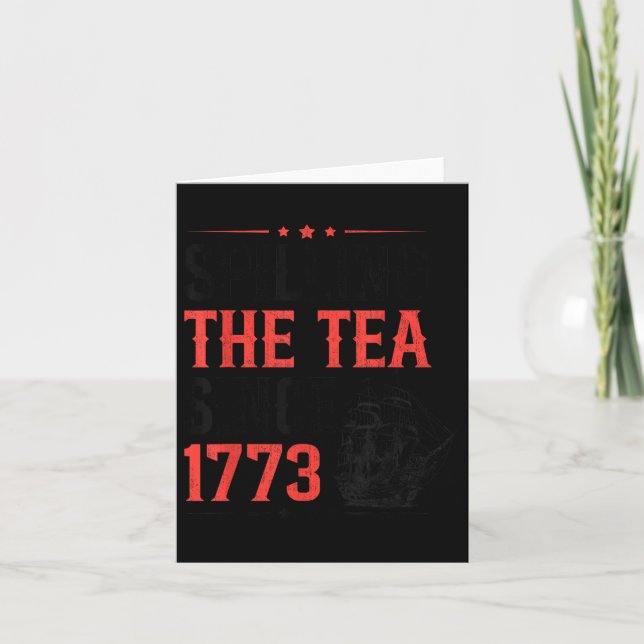 Tarjeta Gracioso 4 De Julio Derramando El Té Desde 1773 Cu (Anverso)