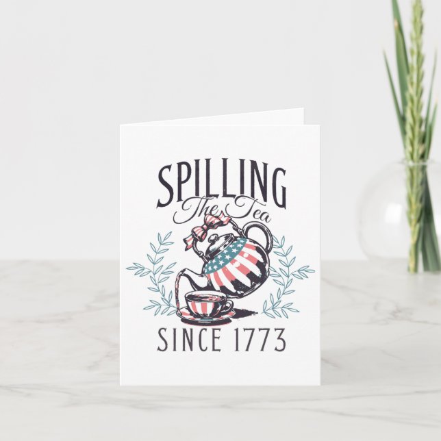 Tarjeta Gracioso 4 De Julio Derramando El Té Desde 1773 Cu (Anverso)