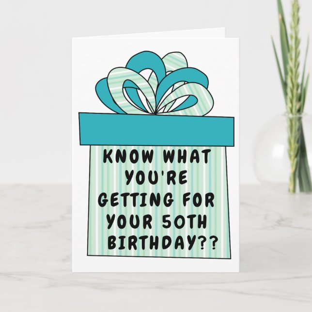 Tarjeta Gracioso 50 o cualquier edad en el cumpleaños de H (Anverso)
