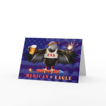 Gracioso águila Mericua 4 de julio Cerveza y fuego