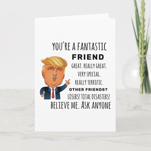 Tarjeta Gracioso Amigo Cumpleaños Mejor Regalo (Anverso)