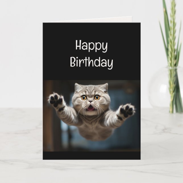 Tarjeta Gracioso animal de cumpleaños de Cat Lover (Anverso)