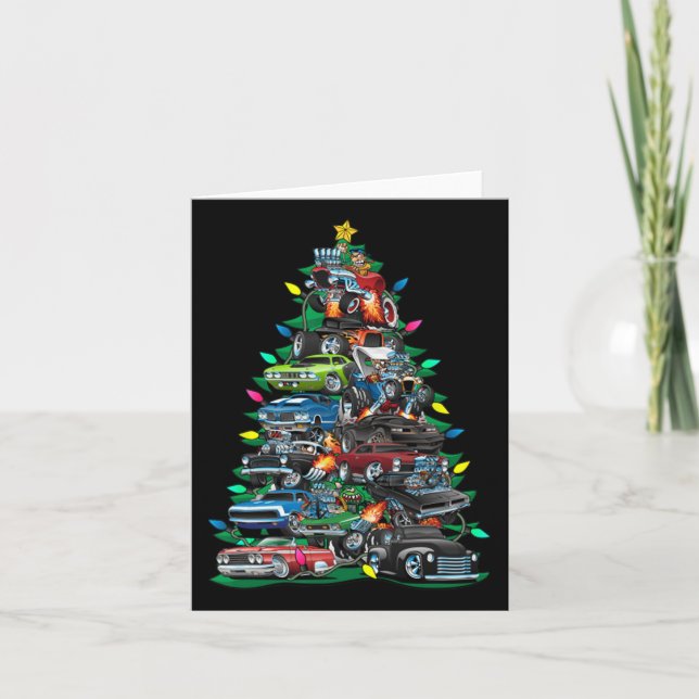 Tarjeta Gracioso árbol de navidad de coche Clic Muslos Árb (Anverso)