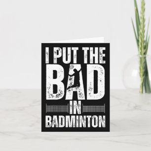 Tarjeta Gracioso Arte De Badminton Para Hombres Transporta