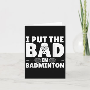 Tarjeta Gracioso Arte De Badminton Para Hombres Transporta