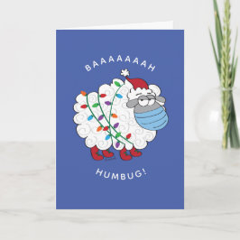 Tarjeta Gracioso Baah Humbug oveja con máscara facial y lu