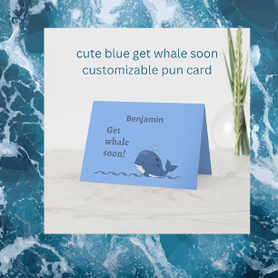Tarjeta gracioso ballena azul obtener pronto juego de pala