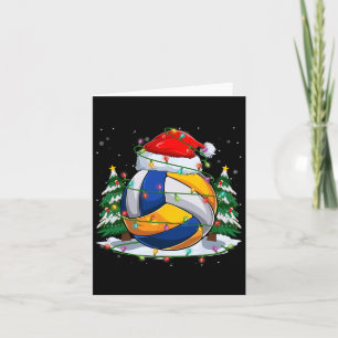 Tarjeta Gracioso balón de voleibol de Santa y campeón; Nav