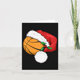 Tarjeta Gracioso baloncesto Santa Hat Feliz Navidad Xm