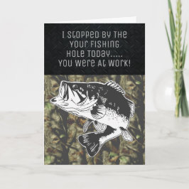 Tarjeta Gracioso Bass Fishing Camo Birthday Men's