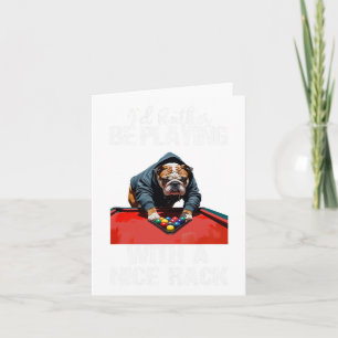 Tarjeta Gracioso Bastante Bonito Bulldog Billiards Para Ho