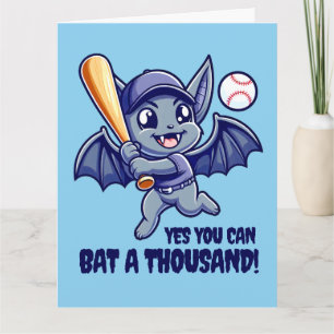 Tarjeta Gracioso Bat Cute Sí Puedes Batir A Mil!