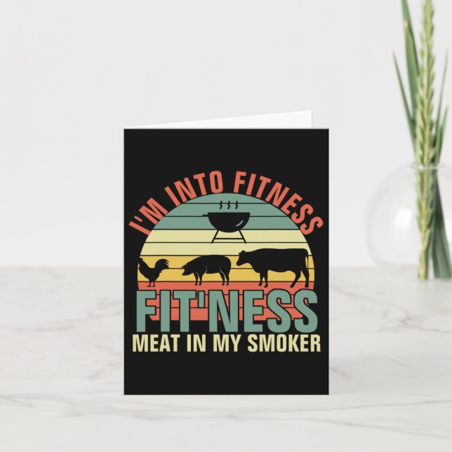 Tarjeta Gracioso Bbq Estoy En La Carne De Fitness Fit En M (Anverso)