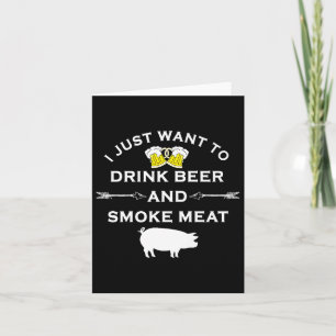 Tarjeta Gracioso Bbq Shirink Beer Cerveza Humo Carne Grill