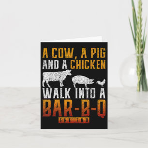 Tarjeta Gracioso Bbq Smoat Meat Pork Grilling Bar Gift Bar