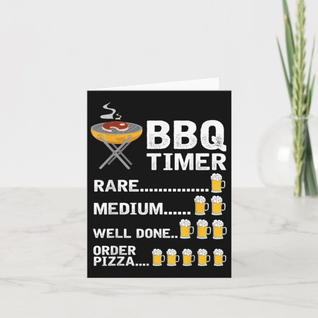 Tarjeta Gracioso Bbq Timer, Barbacoa, Grill, Grilling (Anverso)