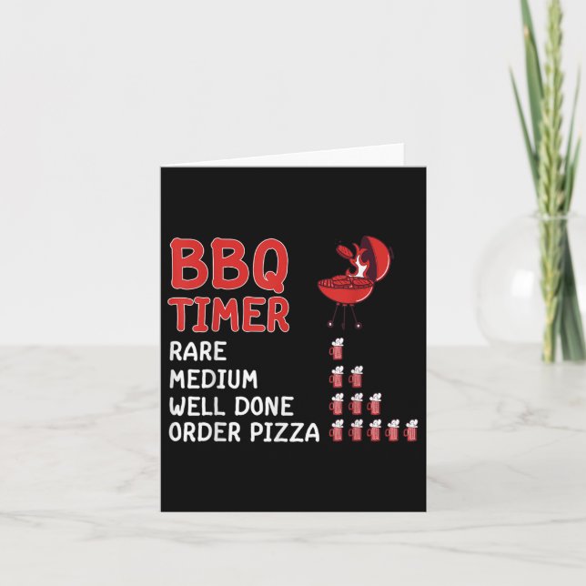 Tarjeta Gracioso Bbq Timer Barbecue Grill Master Grilling  (Anverso)