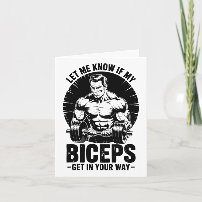 Tarjeta Gracioso Biceps Fitness Bodybuilding Levantamiento (Anverso)