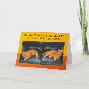 Tarjeta Gracioso Birthday Card Twin cats piensan que eres