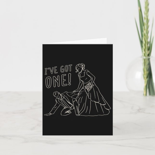 Tarjeta Gracioso Boda Bride Y Groom Design (Anverso)