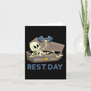 Tarjeta Gracioso Bodybuilding Peso Levantamiento Skeleton