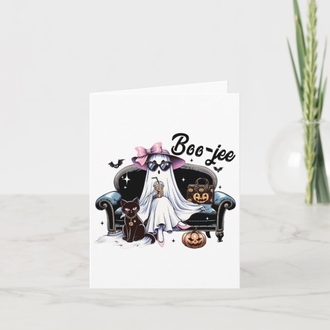 Tarjeta Gracioso Boo Jee Ghost Halloween Boo Jee Ghost Spo (Anverso)