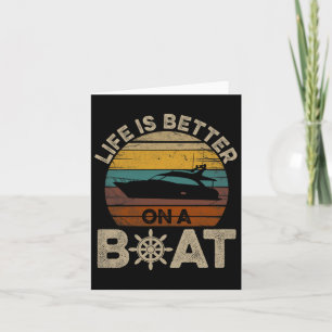 Tarjeta Gracioso Bote Regalos Retro La Vida Es Mejor En Un