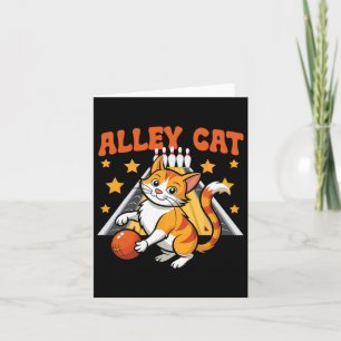 Tarjeta Gracioso Bowling Cat Pun Alley Cat