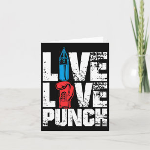Tarjeta Gracioso Boxeo Glove Tee Live Love Punch