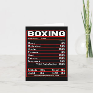 Tarjeta Gracioso Boxing Nutrition Facts Boxer
