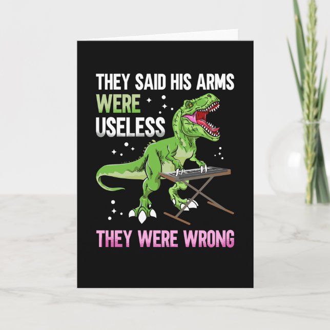 Tarjeta Gracioso Brazo Inútil T Rex Pianist (Anverso)