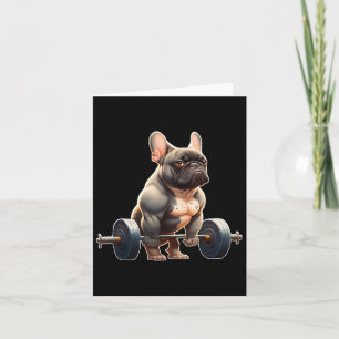 Tarjeta Gracioso Bulldog francés Bodybuilding Gym Frenchie