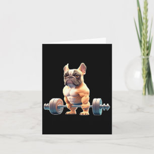 Tarjeta Gracioso Bulldog francés Bodybuilding Gym Frenchie