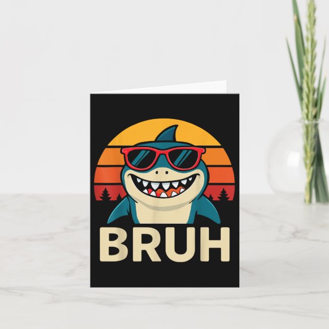 Tarjeta Gracioso Burh Shark Con Meme De Las Sombrillas (Anverso)
