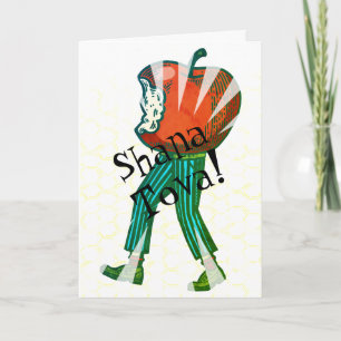 Tarjeta Gracioso Cabeza Quirky de Apple Rosh Hashanah Dive