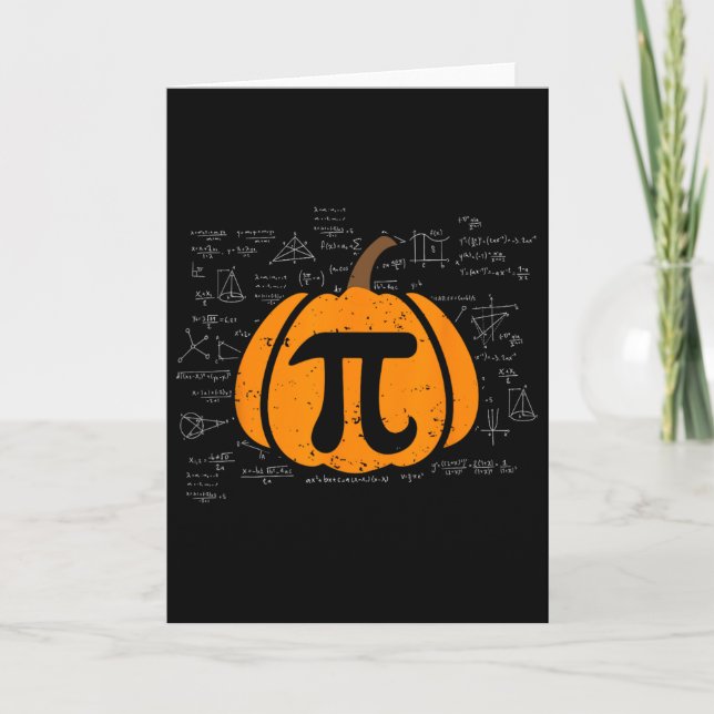 Tarjeta Gracioso calabaza Pie Math Math Teacher Halloween  (Anverso)