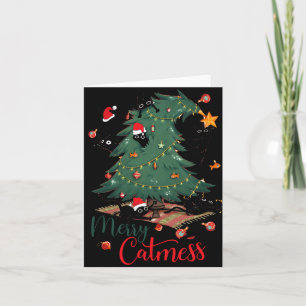 Tarjeta Gracioso Cat Árbol de Navidad Merry Catamaranes Ca