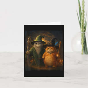 Tarjeta Gracioso Cat Halloween Cat Meme Wizard Cat Weird C