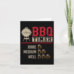 Tarjeta Gracioso Chef De Cocina De Carne De Bbq Timer Gril