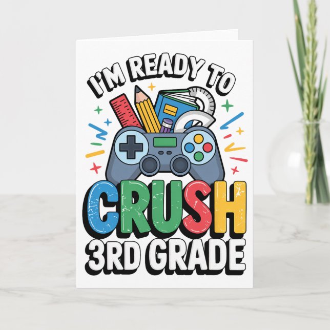 Tarjeta Gracioso chico de 3º Grado, primer día de vida esc (Anverso)