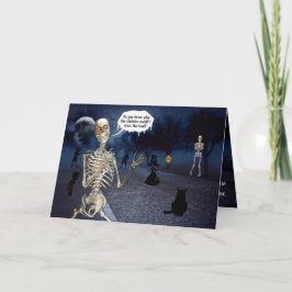 Tarjeta Gracioso Chiste Skeleton Halloween