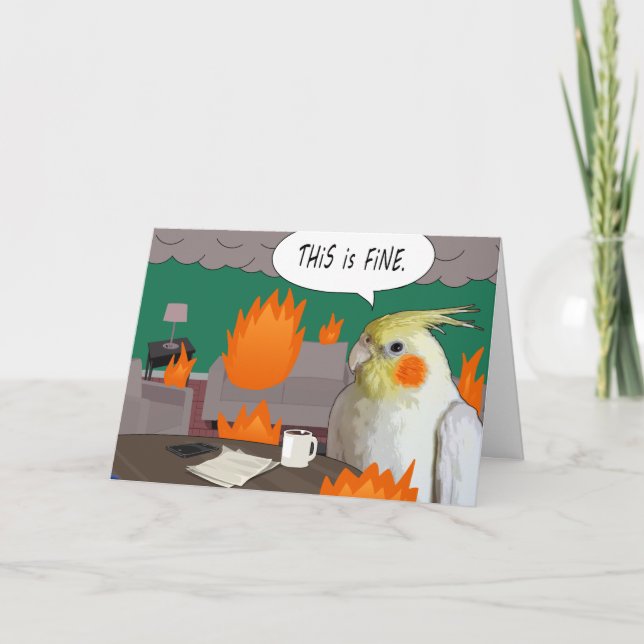 Tarjeta Gracioso Cockatiel Soy el Mascota Meme Blank (Anverso)