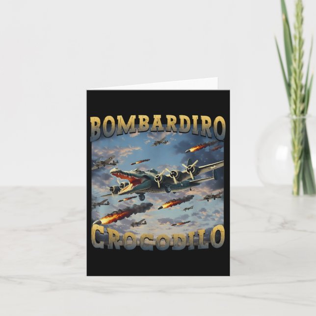 Tarjeta Gracioso Cocodrilo Meme Bombardiro Crocodilo Funny (Anverso)