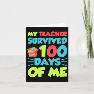 Tarjeta Gracioso Colegio Niños Chicas Regalo 100 Días De S