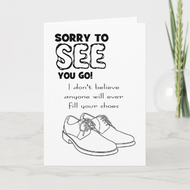 Tarjeta gracioso compañero de trabajo que se va (Anverso)