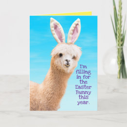 Tarjeta Gracioso conejo de Pascua de Llama - Llama te lo c