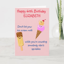 Tarjeta Gracioso Crema De Hielo De Cumpleaños Cualquier Añ