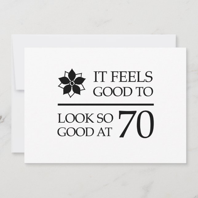 Tarjeta Gracioso cumpleaños 70 (se siente bien) (Anverso)